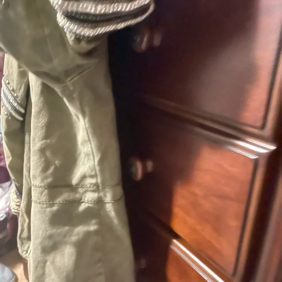 Flawed ! - Free People Moss Golden
Quills Embellished Military Coat size- XS - Picture 11 of 16